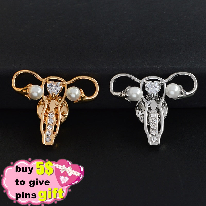 Medical Brooches Collection Crystal Uterus Microscope Scalpel Stomach ECG Tooth Pins Jewelry for Doctor Nurse Badge Wholesale