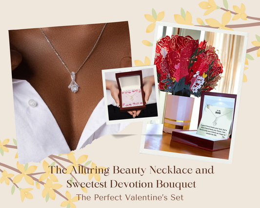 The Alluring Beauty Necklace and Sweetest Devotion Bouquet