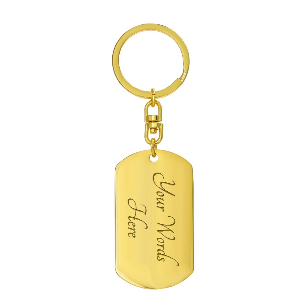 Graphic Dog Tag Keychain