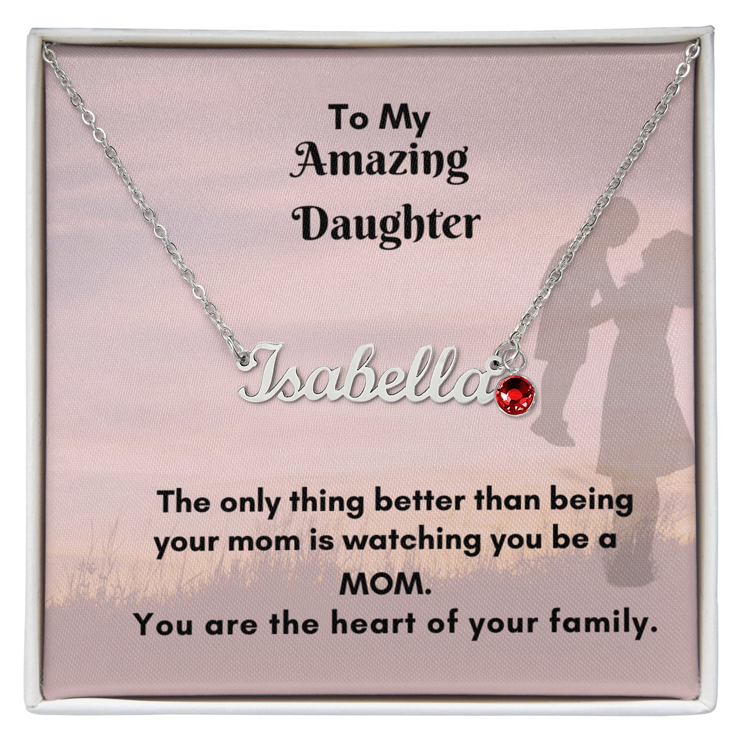 Custom Name Necklace with Birthstone