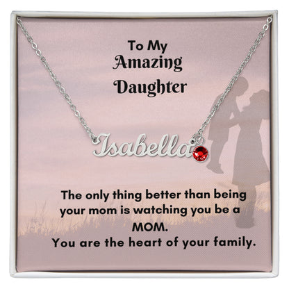 Custom Name Necklace with Birthstone