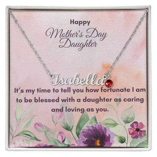 Custom Name Necklace with Birthstone