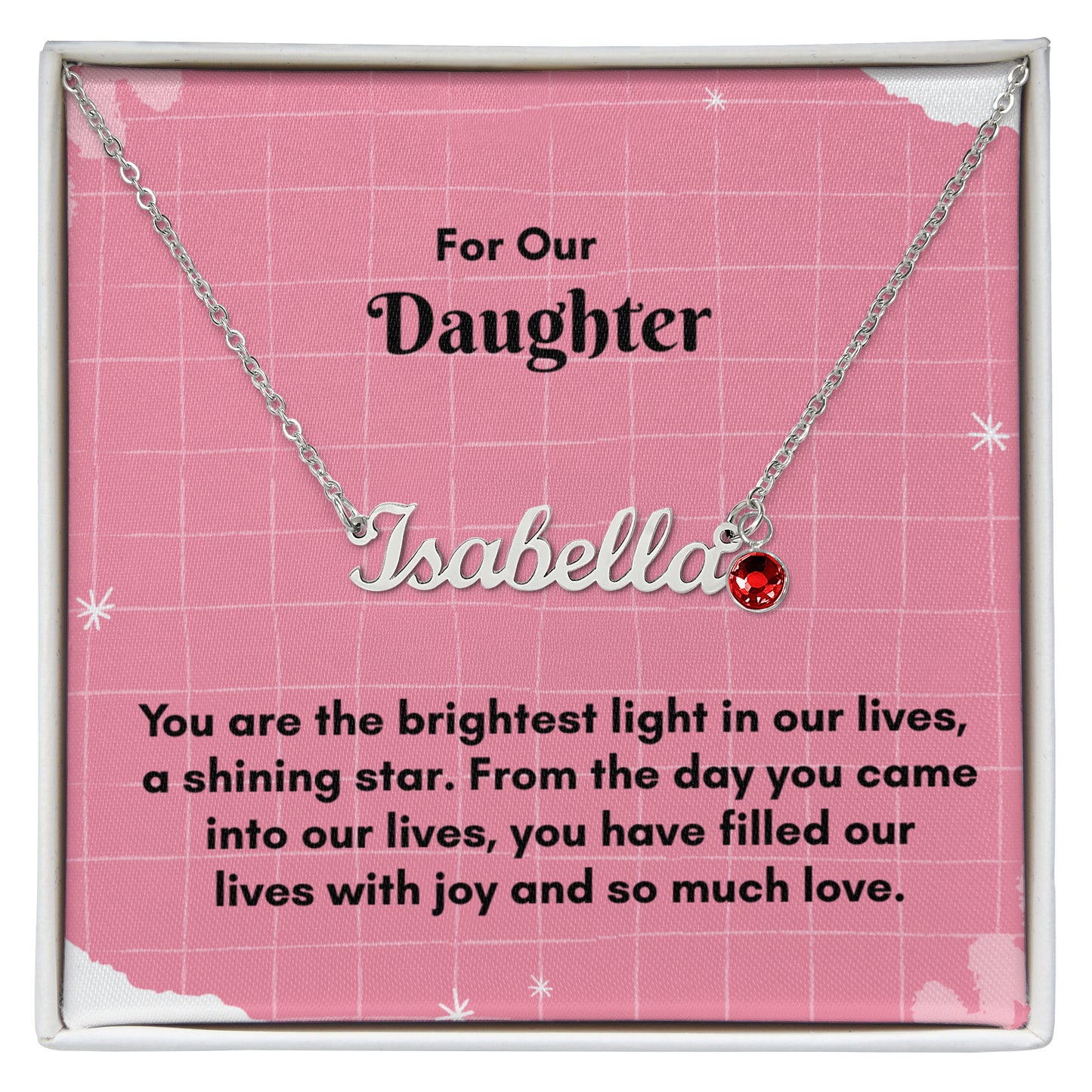 Custom Name Necklace with Birthstone