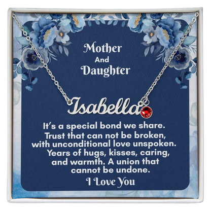 Custom Name Necklace with Birthstone