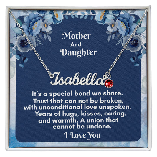 Custom Name Necklace with Birthstone