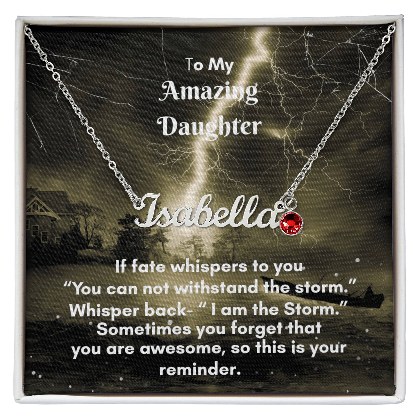 Custom Name Necklace with Birthstone