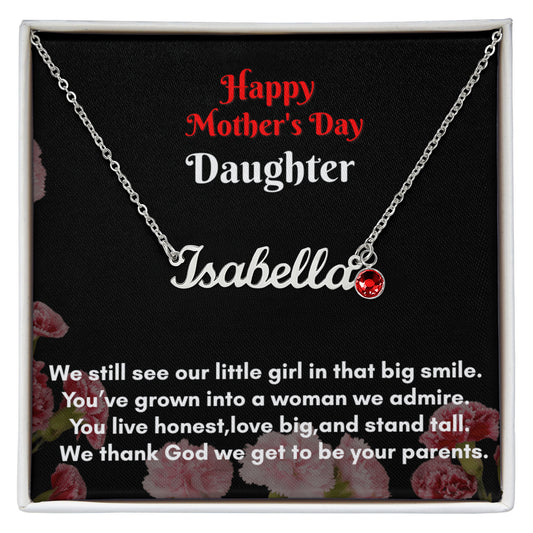 Custom Name Necklace with Birthstone