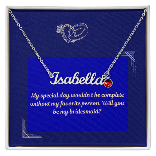 Custom Name Necklace with Birthstone