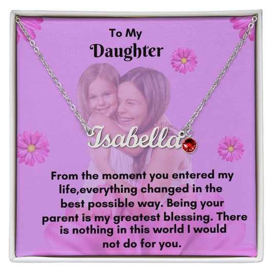 Custom Name Necklace with Birthstone