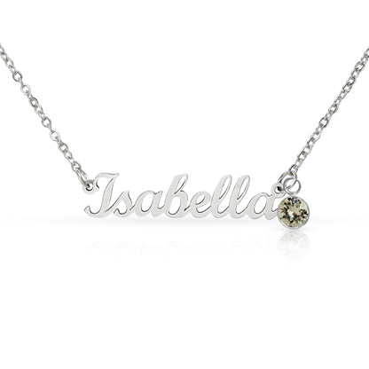Custom Name Necklace with Birthstone