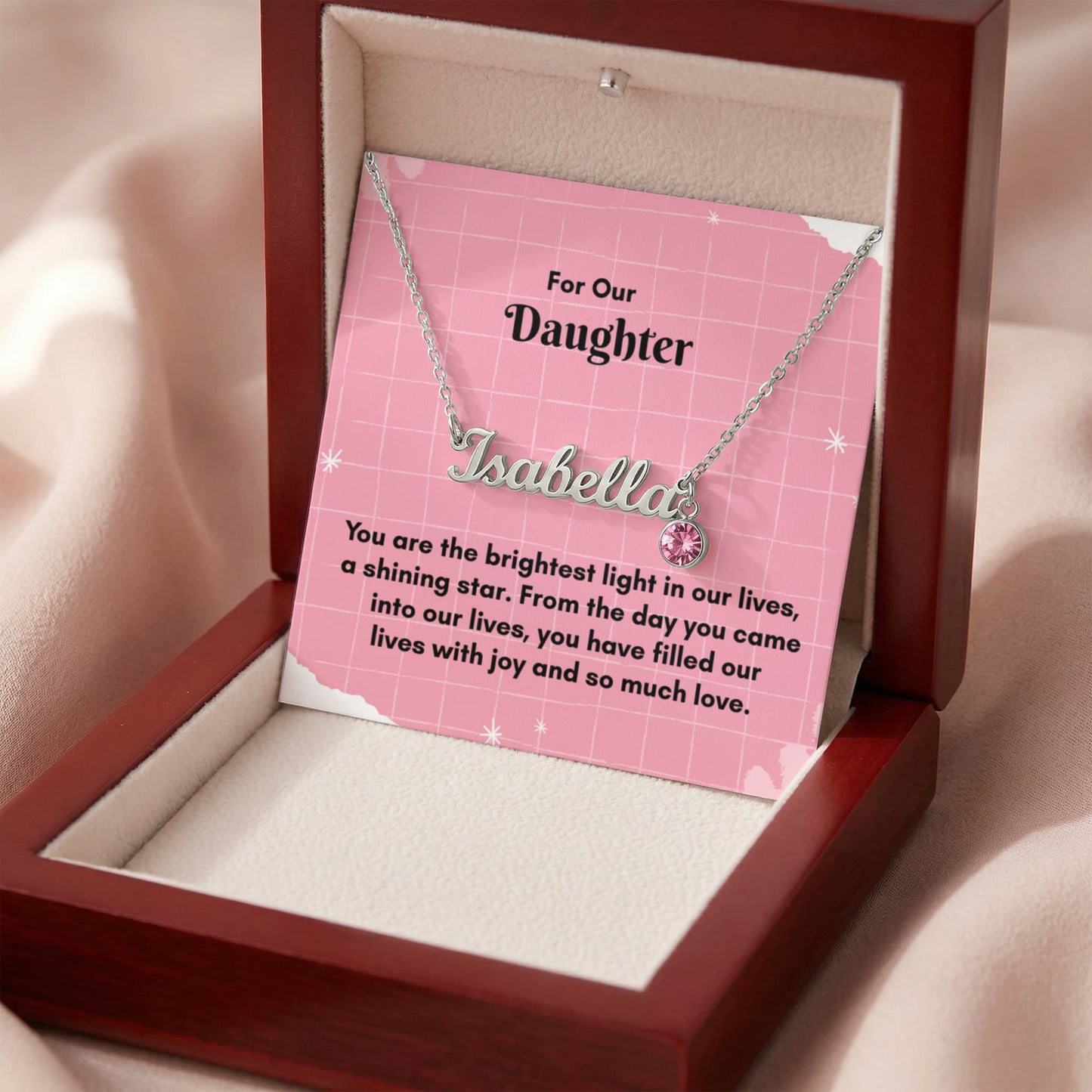 Custom Name Necklace with Birthstone