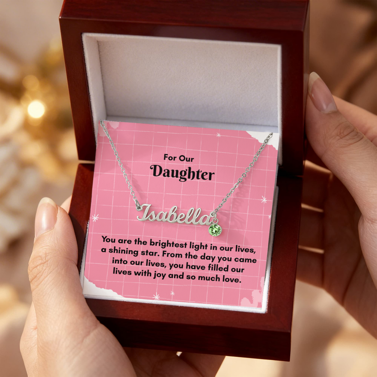 Custom Name Necklace with Birthstone