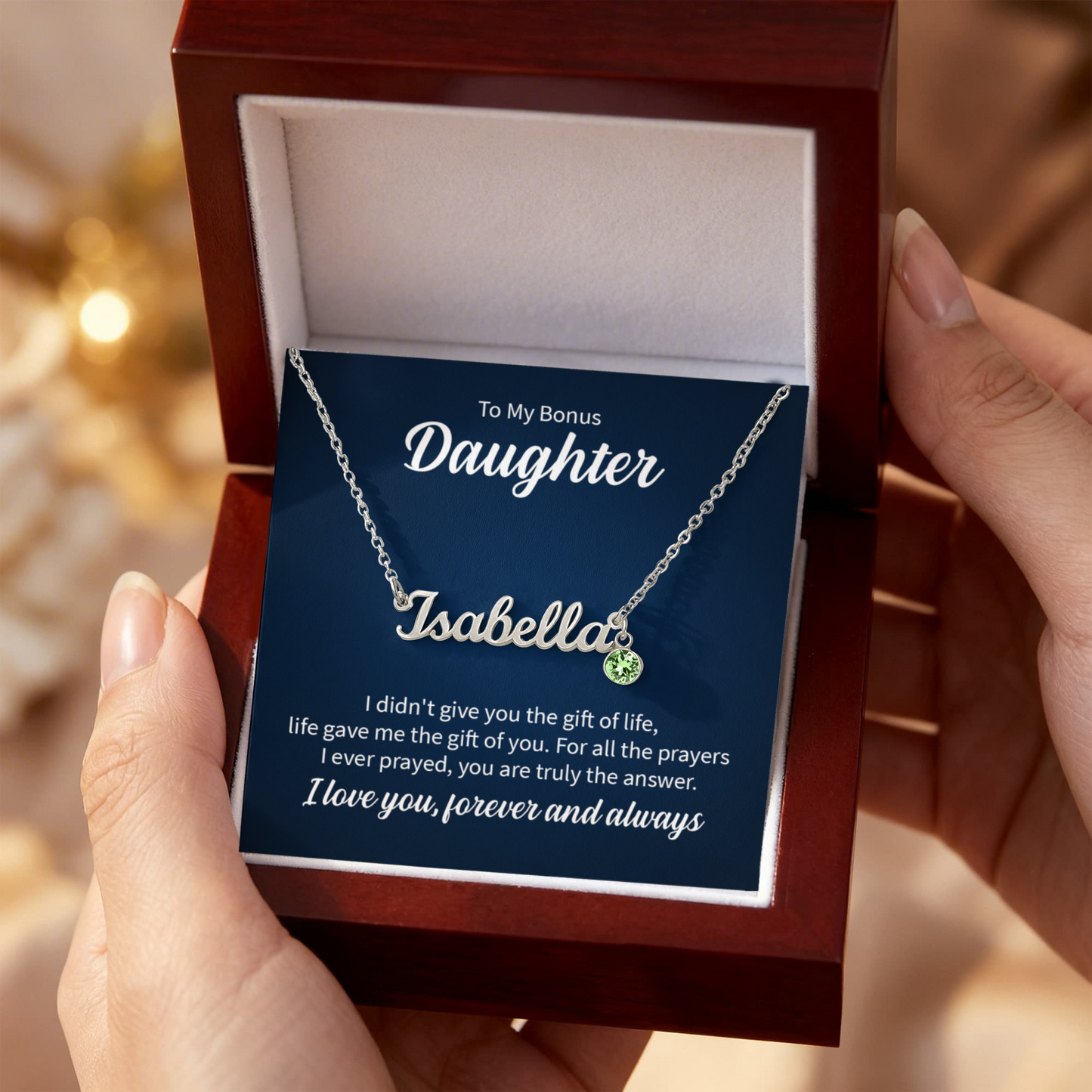 Custom Name Necklace with Birthstone