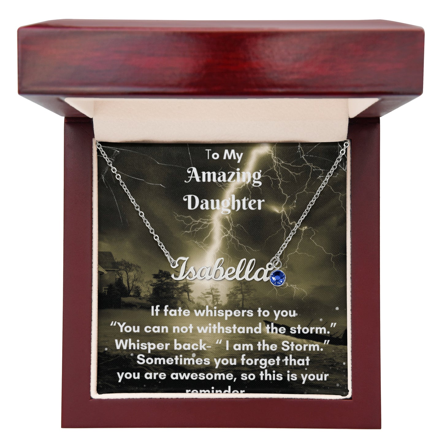 Custom Name Necklace with Birthstone