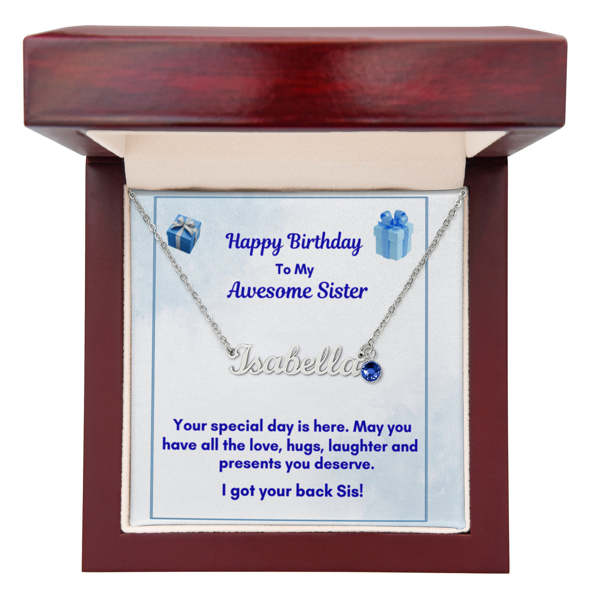 Custom Name Necklace with Birthstone