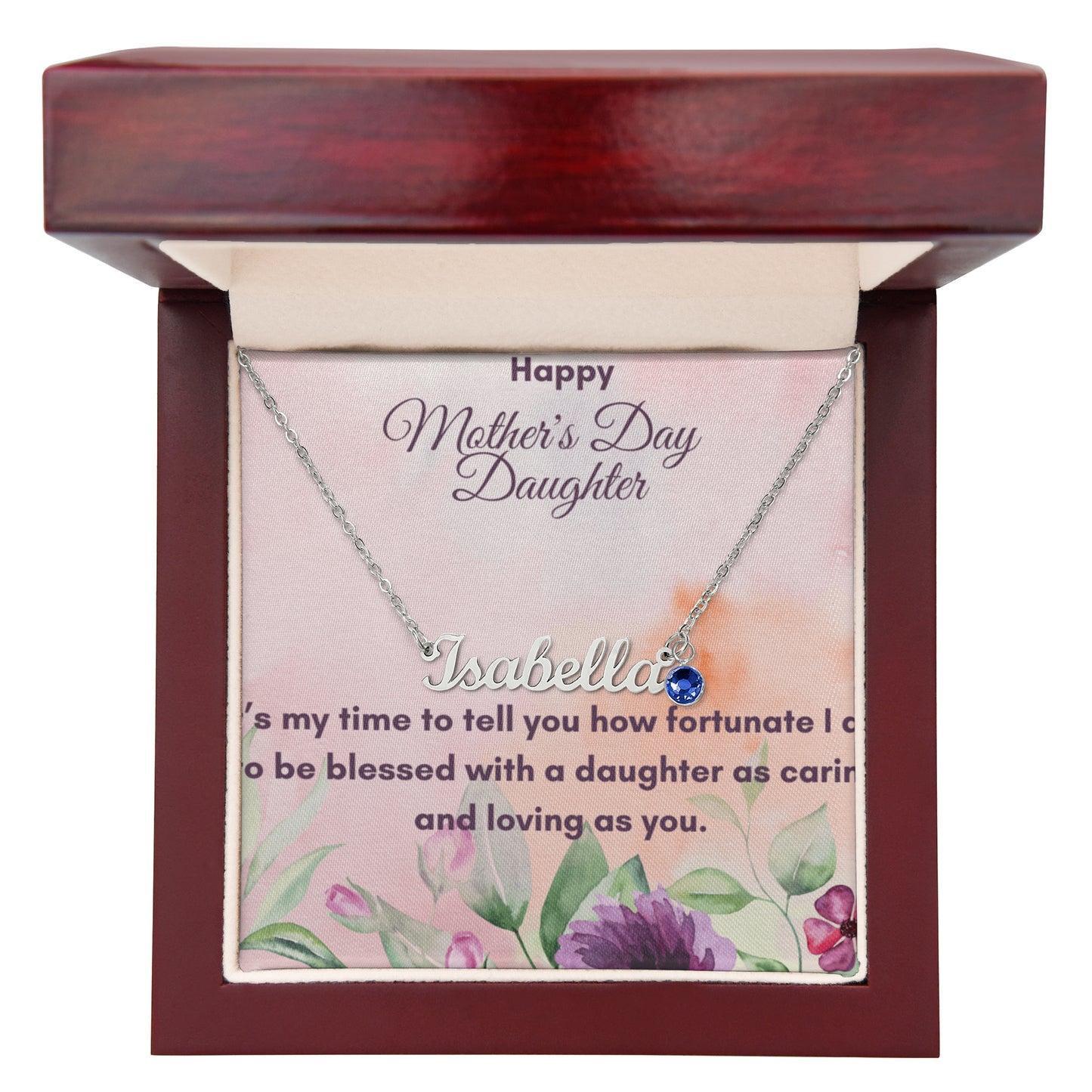 Custom Name Necklace with Birthstone