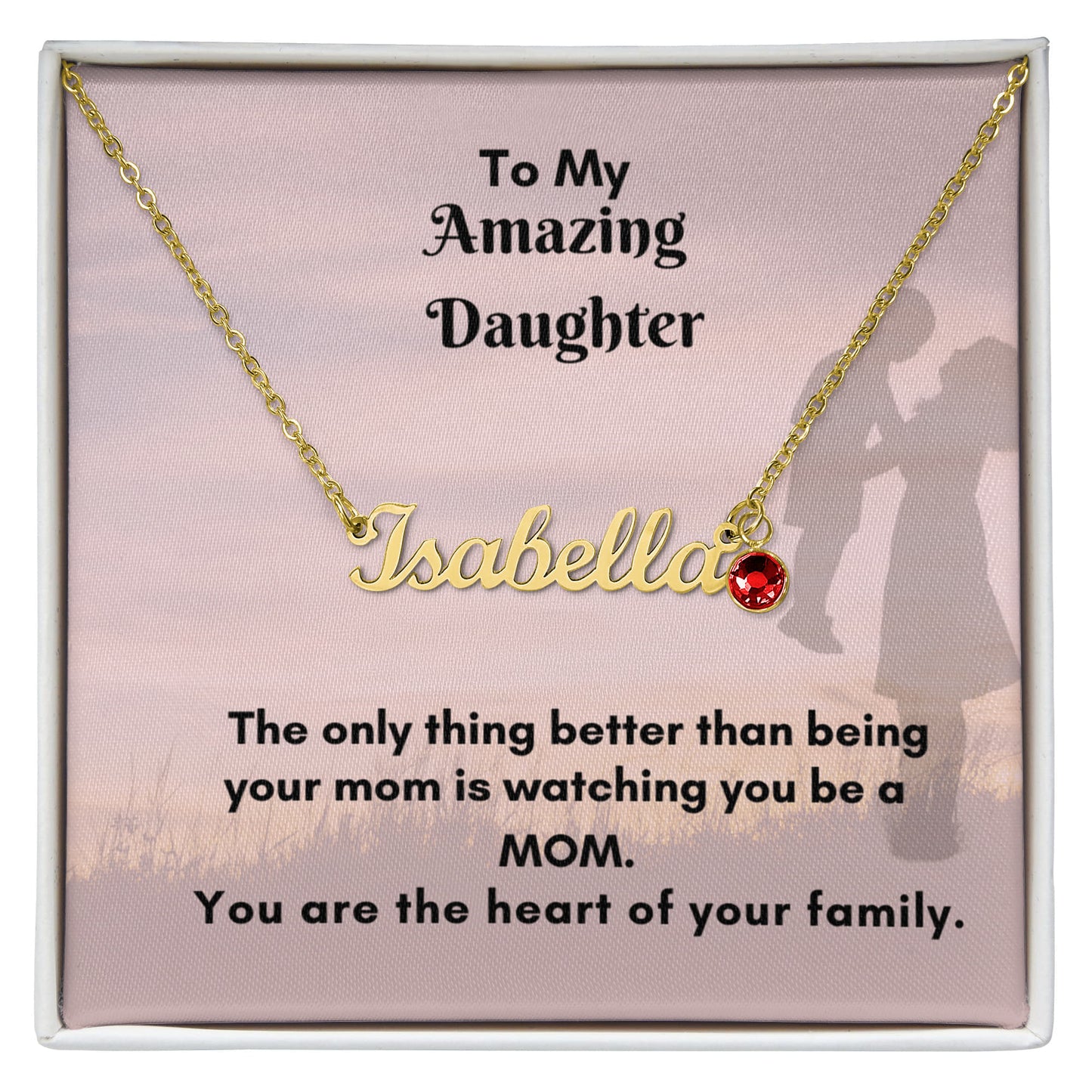 Custom Name Necklace with Birthstone