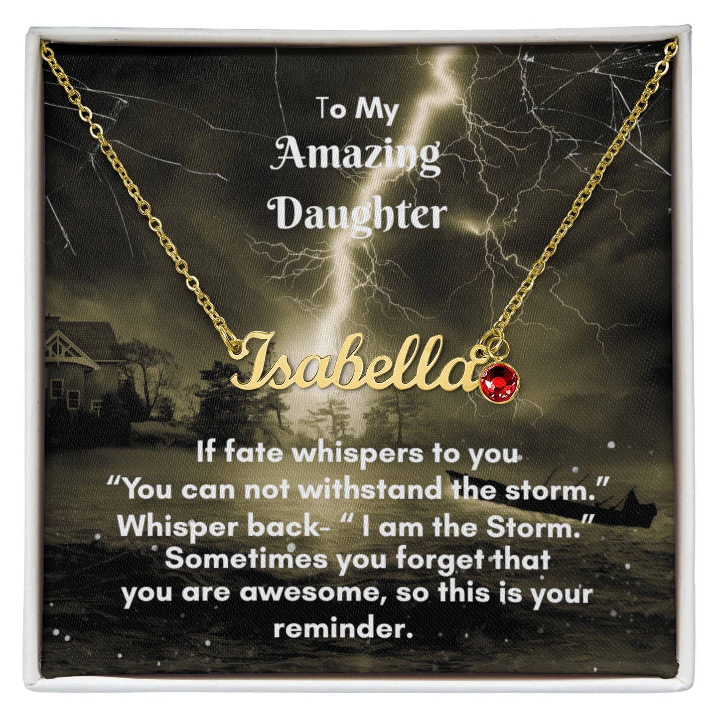 Custom Name Necklace with Birthstone