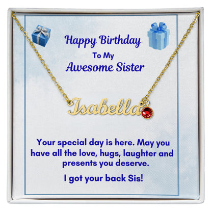 Custom Name Necklace with Birthstone