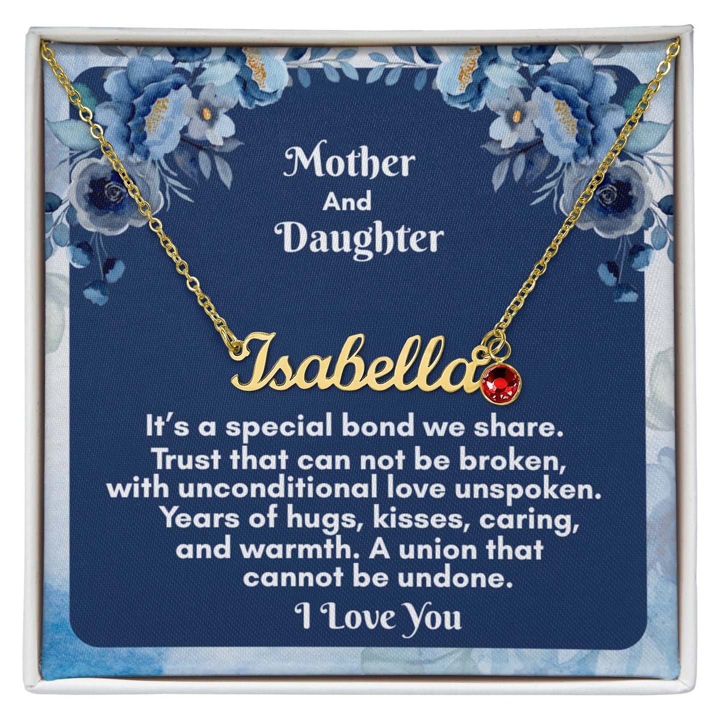 Custom Name Necklace with Birthstone