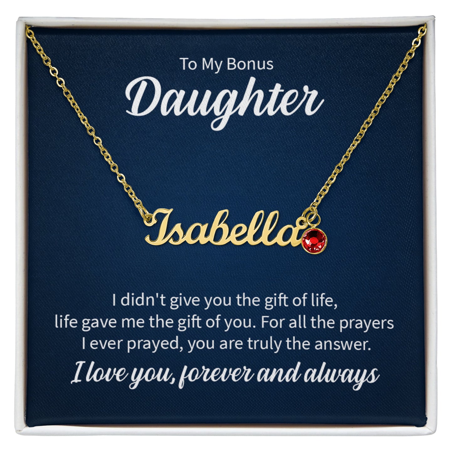 Custom Name Necklace with Birthstone