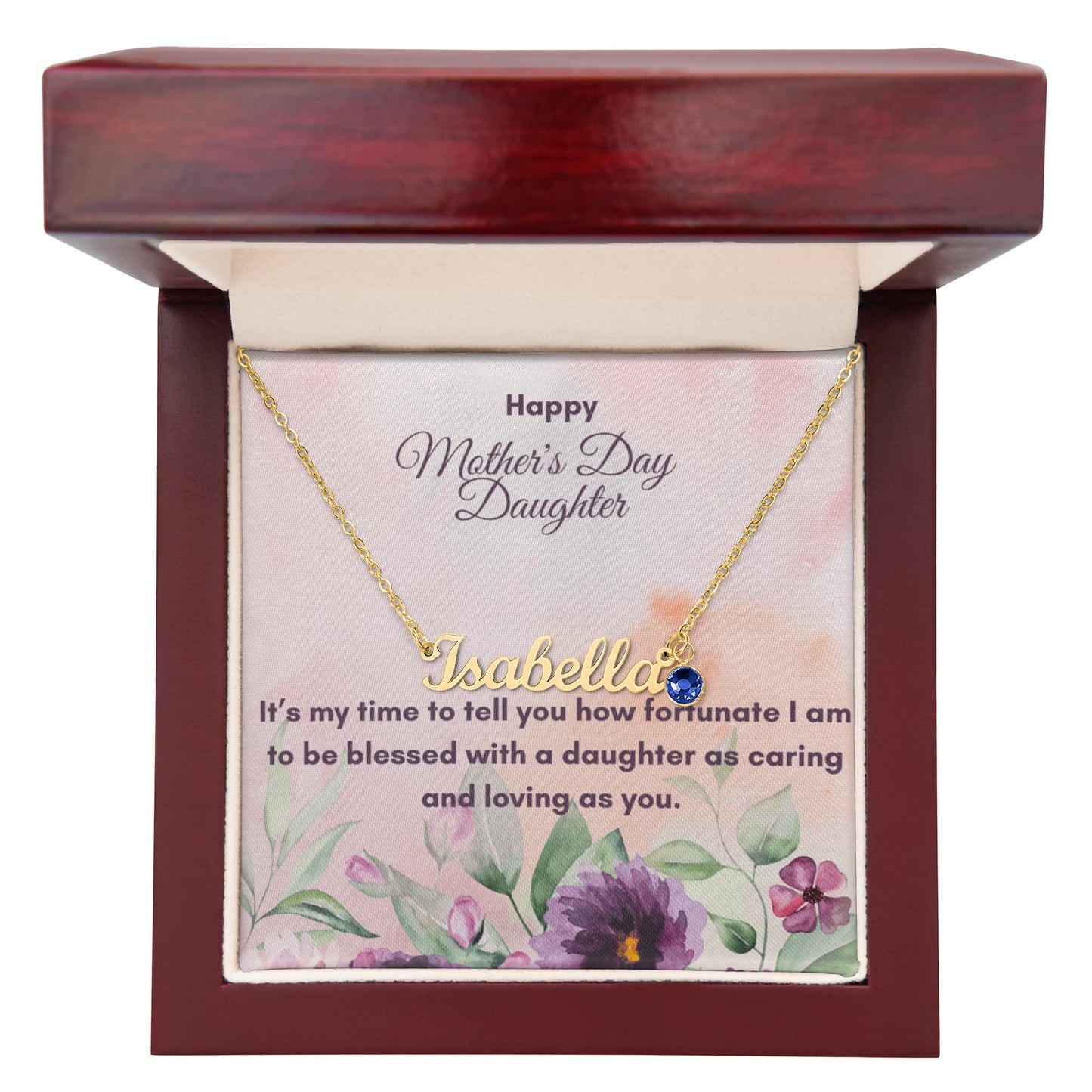 Custom Name Necklace with Birthstone