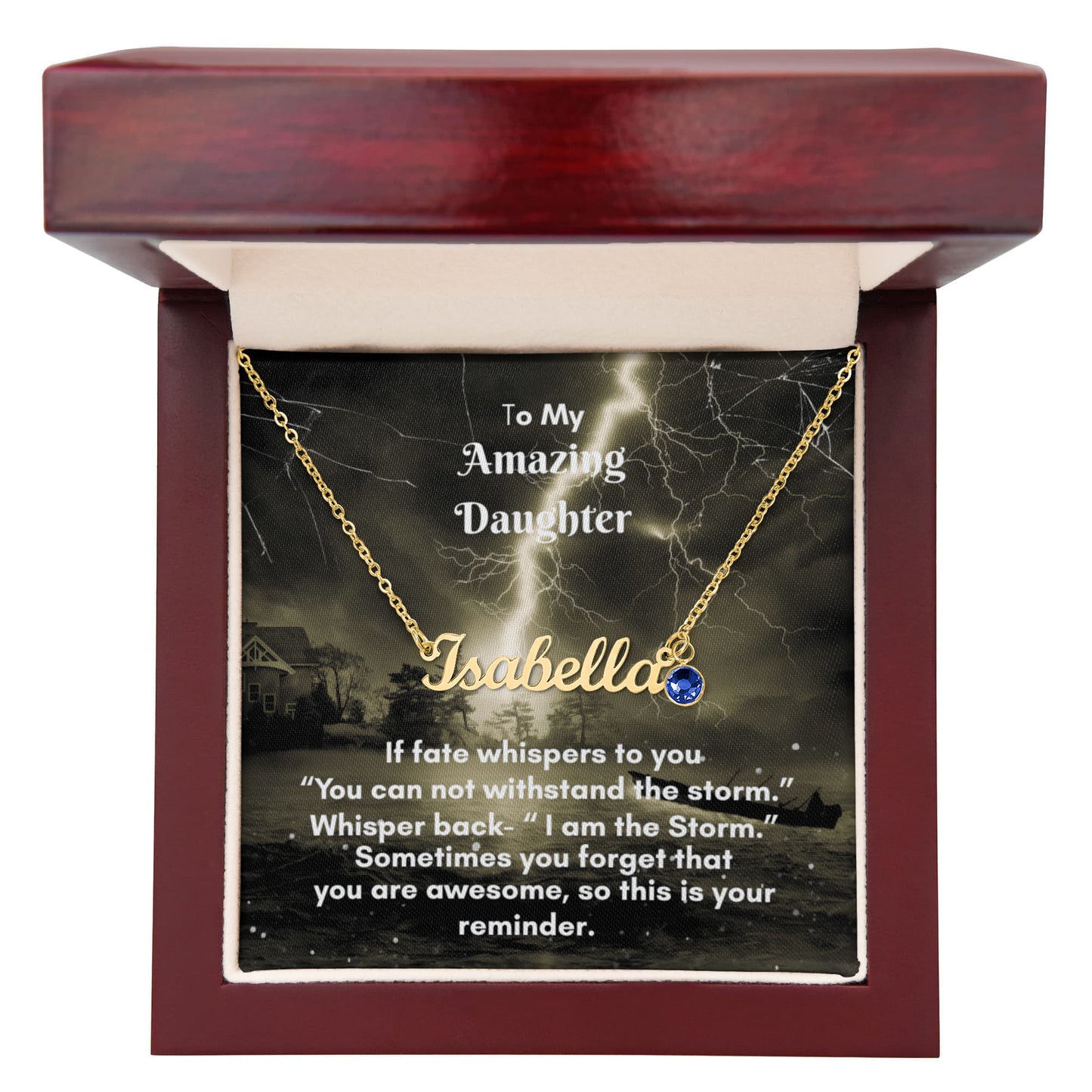 Custom Name Necklace with Birthstone