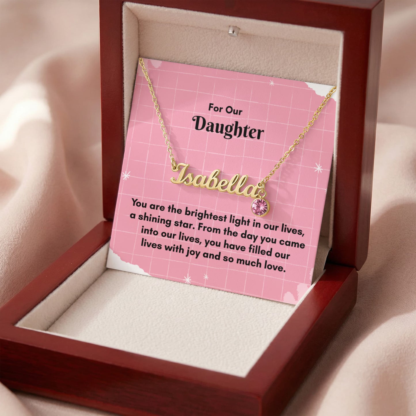 Custom Name Necklace with Birthstone