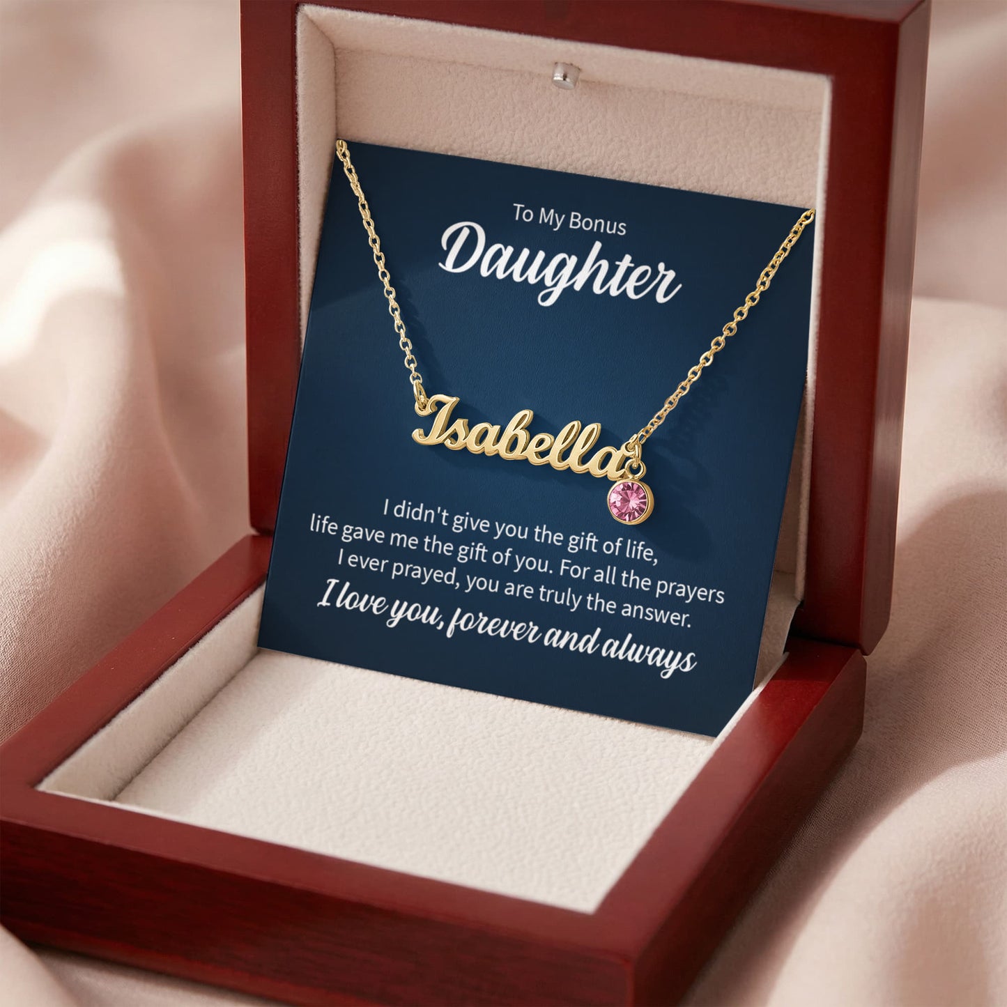 Custom Name Necklace with Birthstone