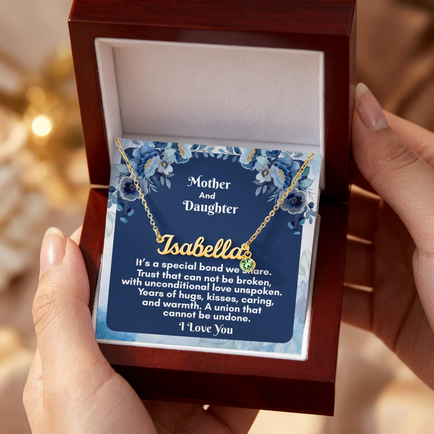 Custom Name Necklace with Birthstone