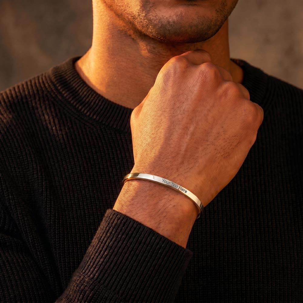 Custom Engraved Cuff Bracelet   New Product!