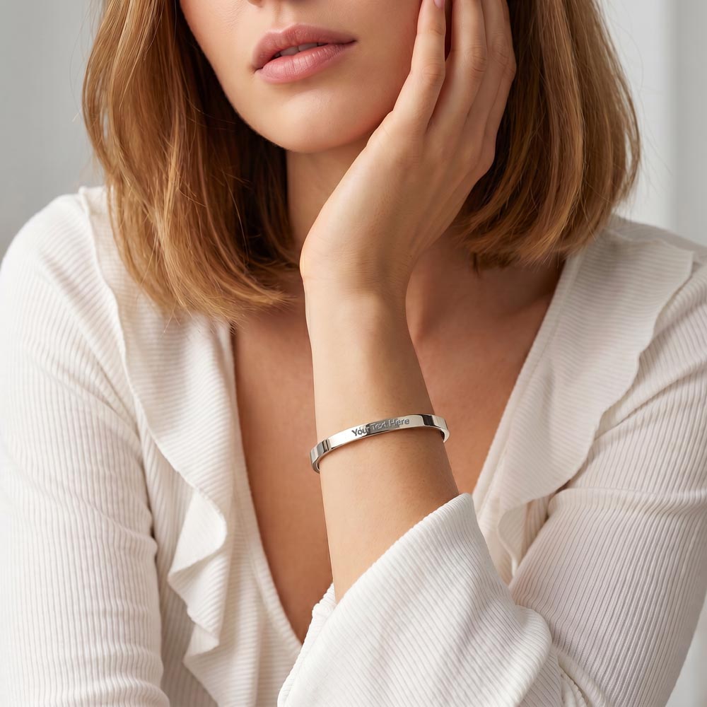 Custom Engraved Cuff Bracelet   New Product!
