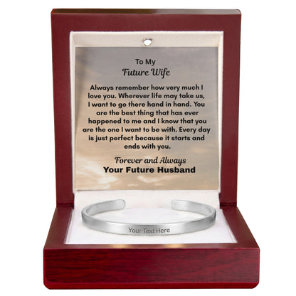 Custom Engraved Cuff Bracelet   New Product!