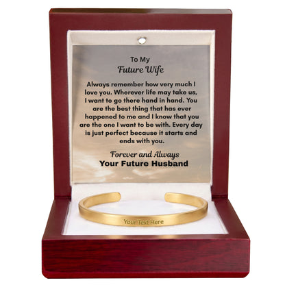 Custom Engraved Cuff Bracelet   New Product!