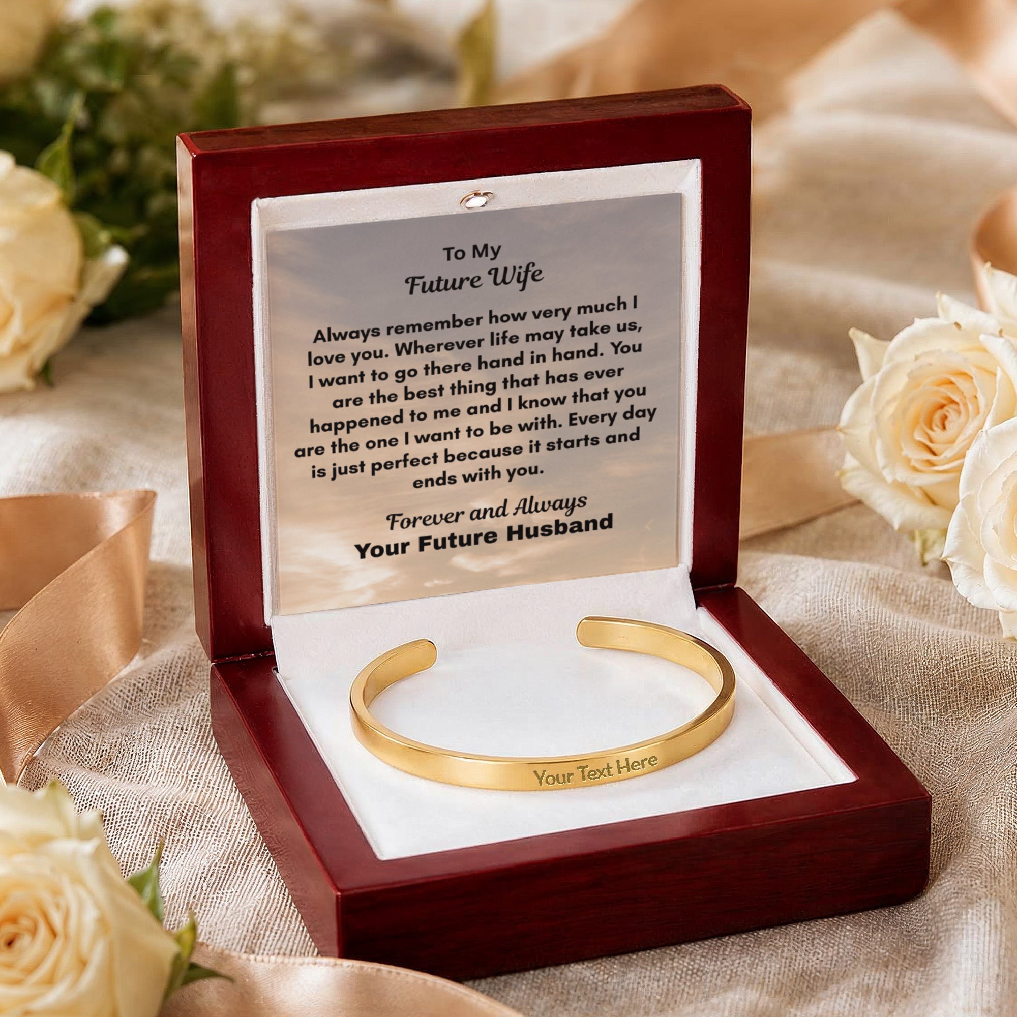 Custom Engraved Cuff Bracelet   New Product!