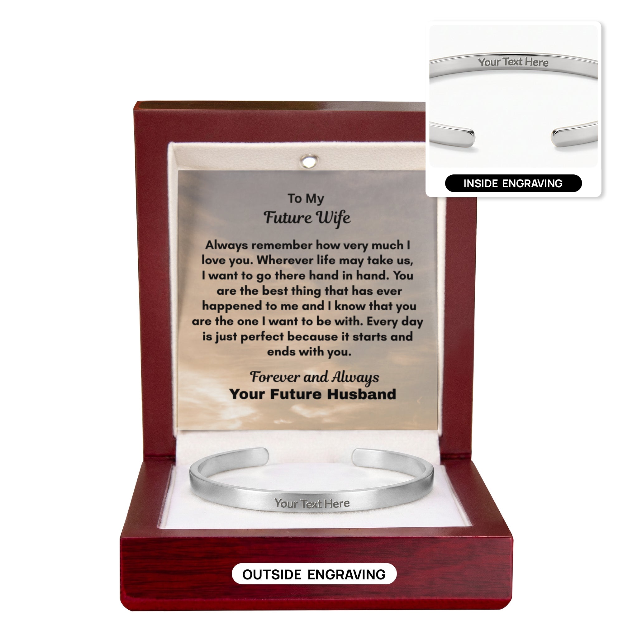 Custom Engraved Cuff Bracelet   New Product!