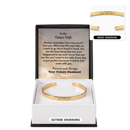 Custom Engraved Cuff Bracelet   New Product!