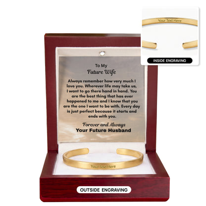 Custom Engraved Cuff Bracelet   New Product!
