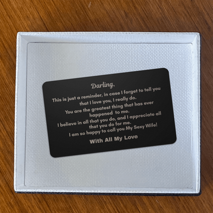 Engraved Metal Wallet Card gift idea