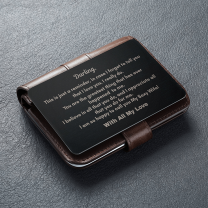 Engraved Metal Wallet Card gift idea