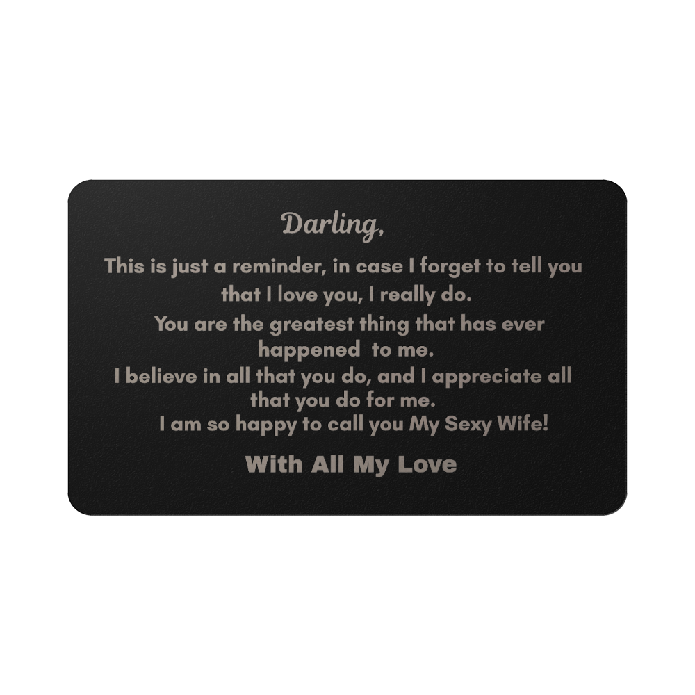 Engraved Metal Wallet Card personalized engraving