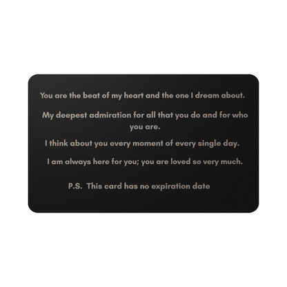Engraved Metal Wallet Card