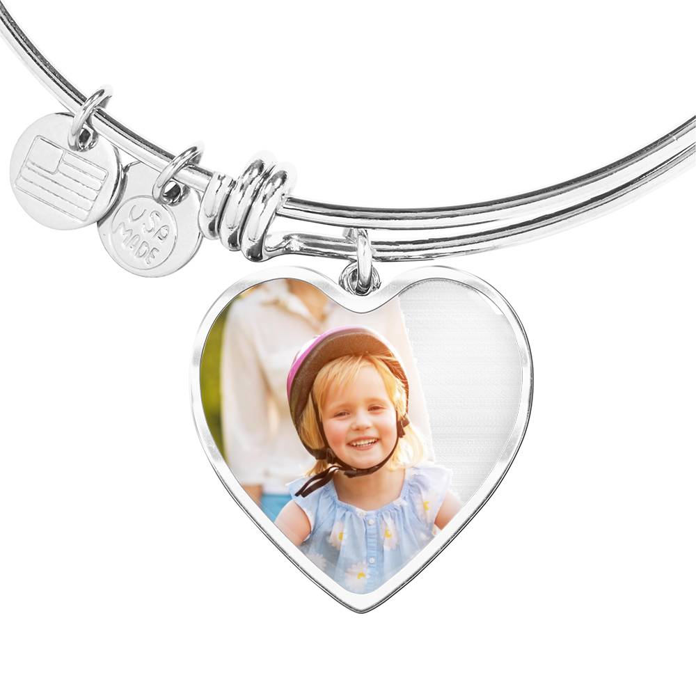 Personalized Heart Bangle Bracelett  On sale Now!!!!!