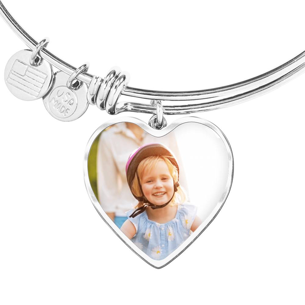 Personalized Heart Bangle Bracelet - A Cherished Keepsake for Every Occasion