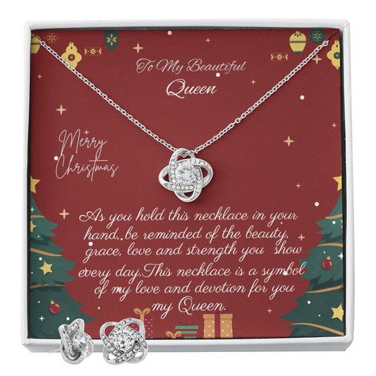 Love Knot Necklace and Matching Earrings