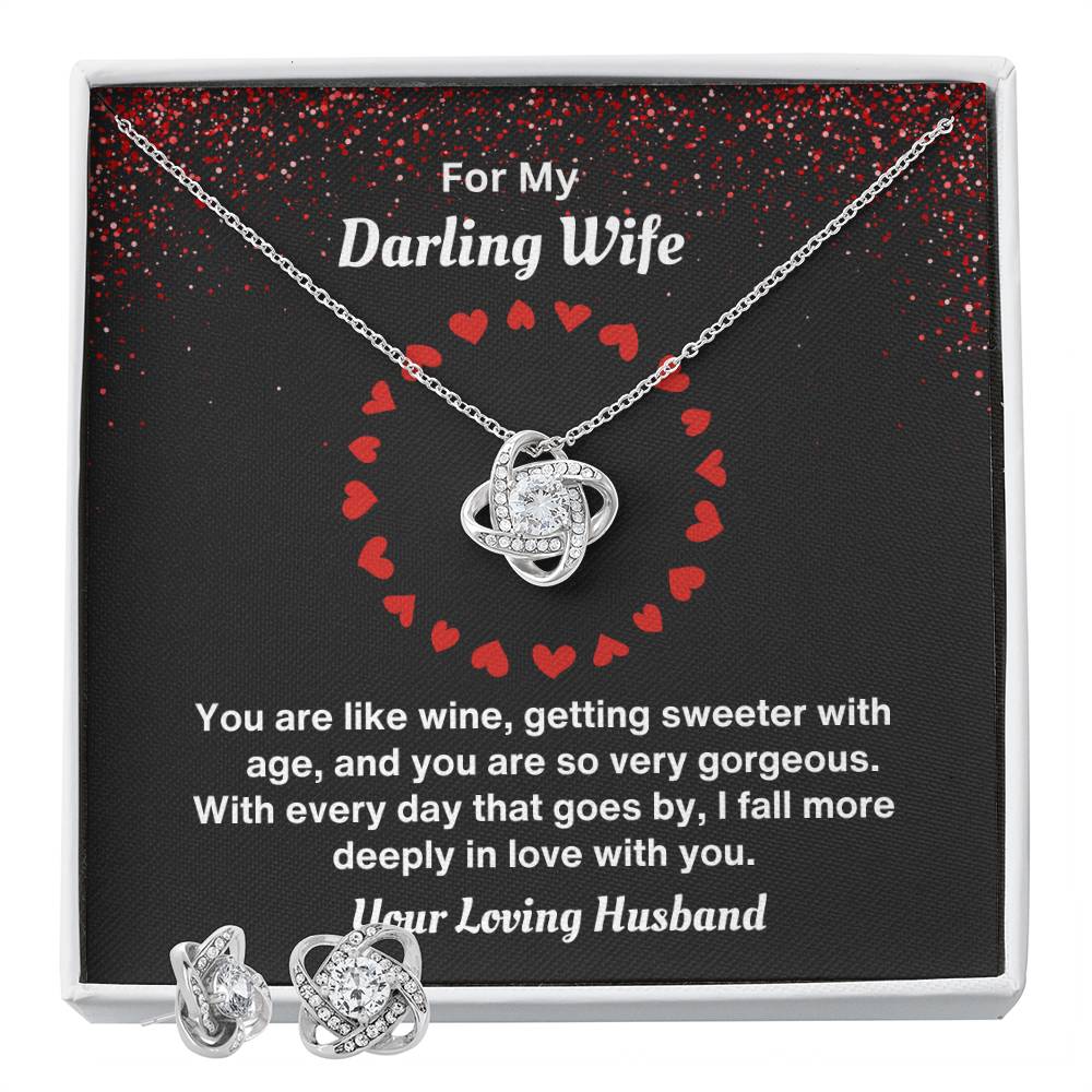 Love Knot Necklace and Earring Set - Timeless Symbol of Connection