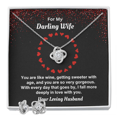 Love Knot Necklace and Earring Set - Timeless Symbol of Connection
