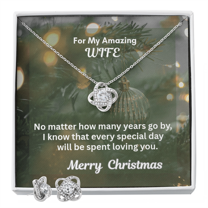 Love Knot Necklace and Matching Earring Set