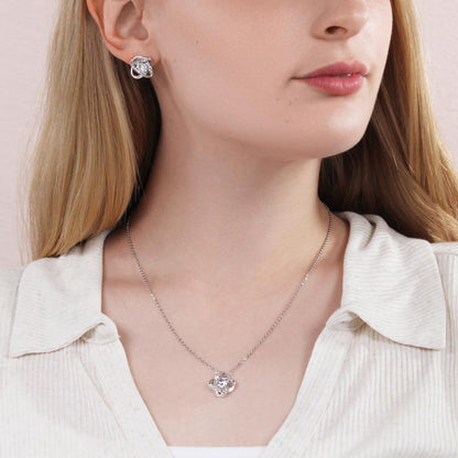 The love Knot Necklace and Earring Set