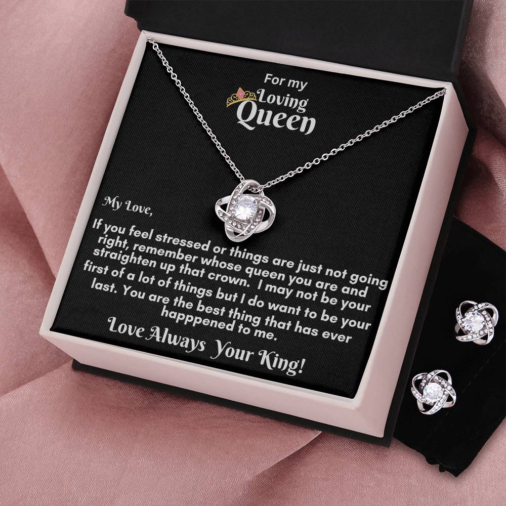 The Love Knot Necklace and Earring Set